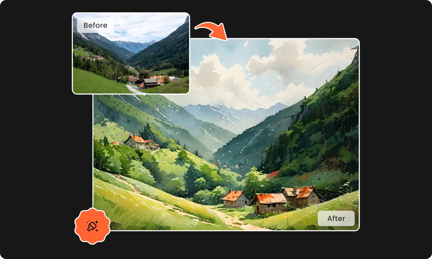 add artistic style filters to photos using Picit.AI