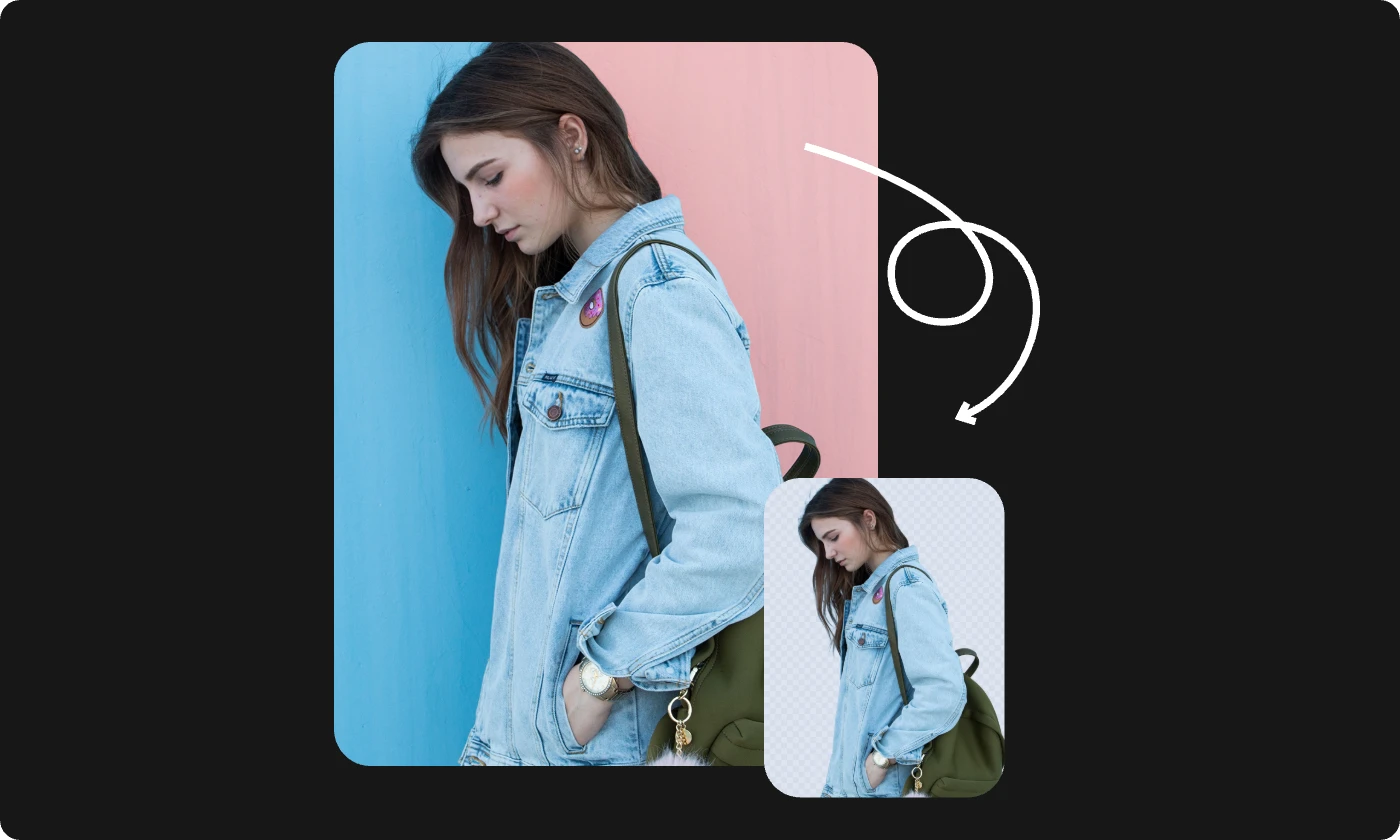 remove and change female photo background using Picit.AI
