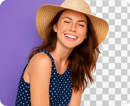 remove background from the smiling girl image